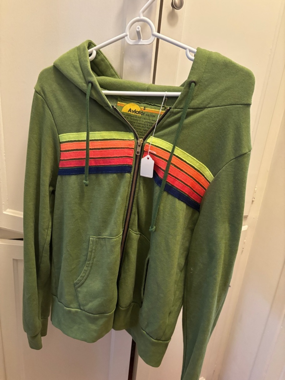 NWT Aviator Nation 5-Stripe Zip Up Hoodie Size Small
